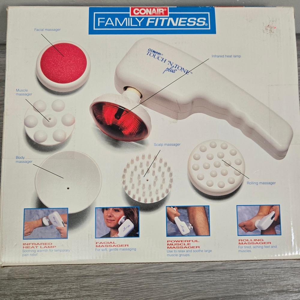 Conair White Touch N Tone Plus Massager Infrared Heat Lamp  Vintage 90s
